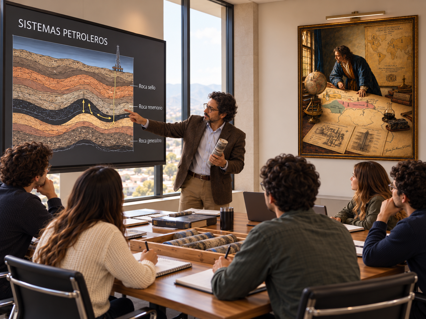Obra de PetroArte adaptada como cuadro en una oficina