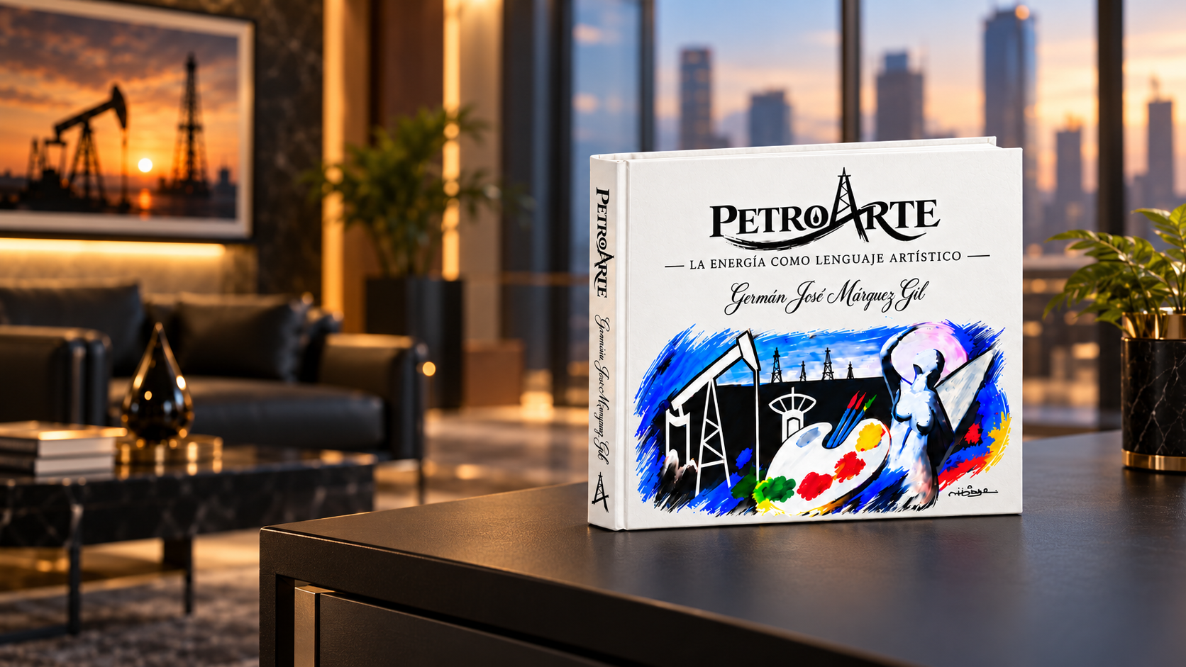 Obra de la colecci&oacute;n PetroArte en un espacio de oficina