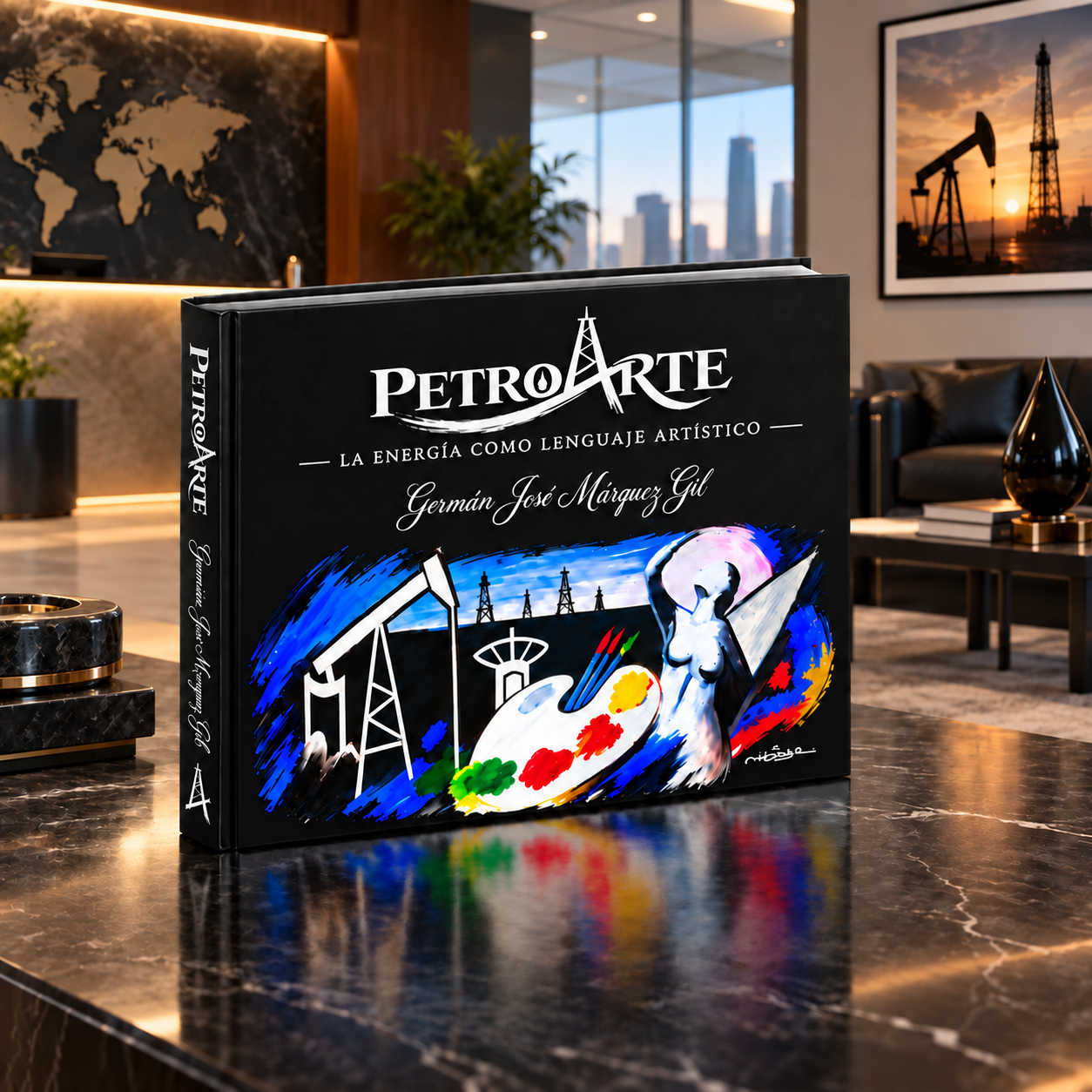 Obra de la colecci&oacute;n PetroArte en un espacio de oficina