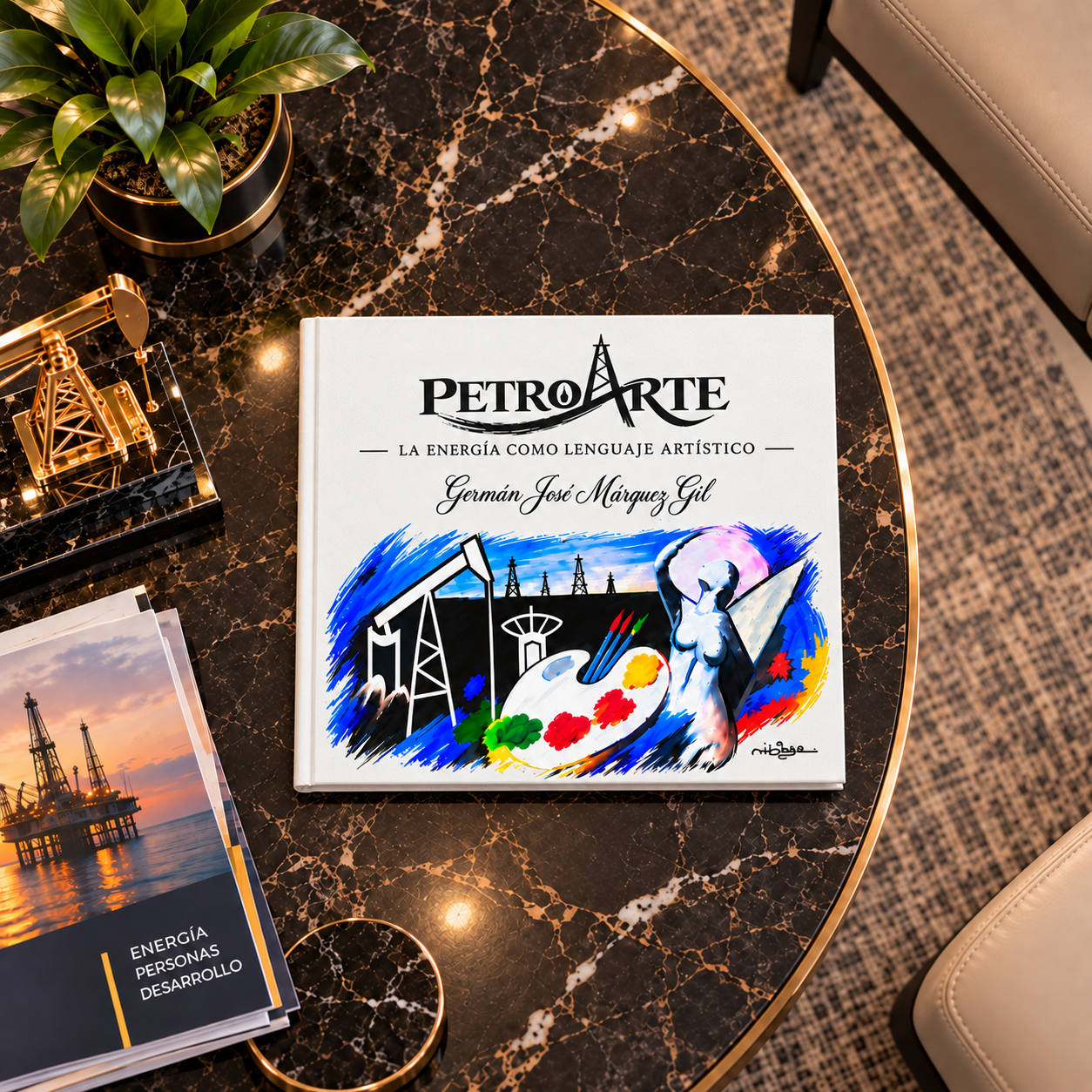 Obra de la colecci&oacute;n PetroArte en un espacio de oficina